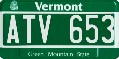 VT license plate ATV653