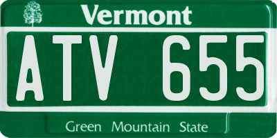 VT license plate ATV655