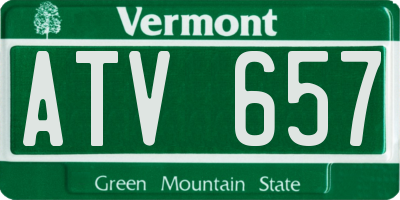 VT license plate ATV657
