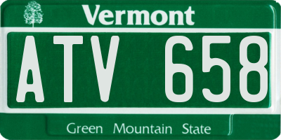 VT license plate ATV658