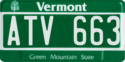 VT license plate ATV663