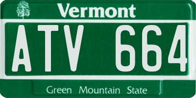 VT license plate ATV664