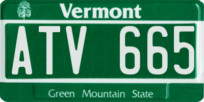 VT license plate ATV665