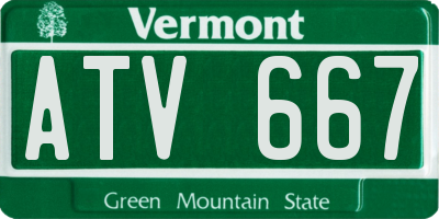 VT license plate ATV667