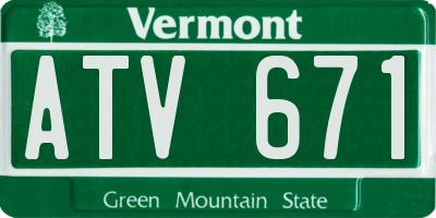 VT license plate ATV671