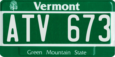 VT license plate ATV673