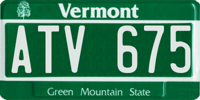 VT license plate ATV675
