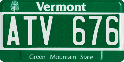 VT license plate ATV676