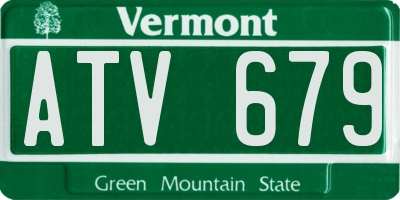 VT license plate ATV679