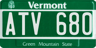 VT license plate ATV680