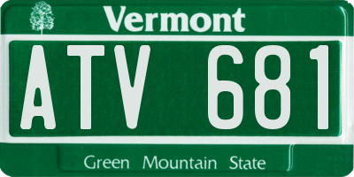VT license plate ATV681