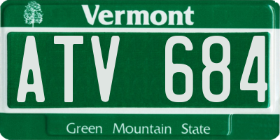 VT license plate ATV684