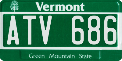 VT license plate ATV686