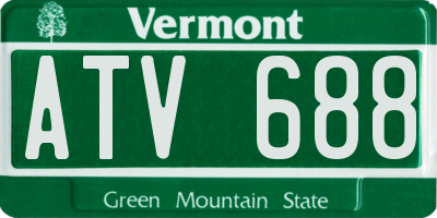 VT license plate ATV688