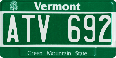 VT license plate ATV692