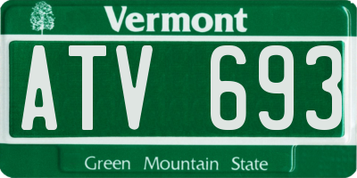 VT license plate ATV693