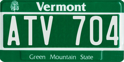 VT license plate ATV704