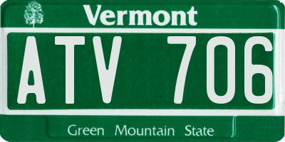 VT license plate ATV706