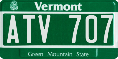 VT license plate ATV707