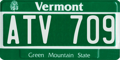 VT license plate ATV709