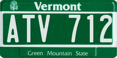 VT license plate ATV712