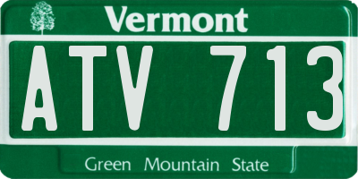 VT license plate ATV713