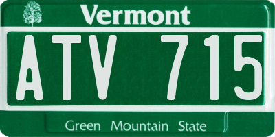 VT license plate ATV715