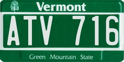 VT license plate ATV716