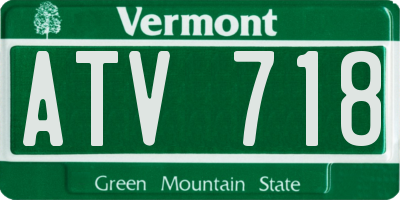 VT license plate ATV718