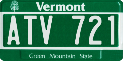 VT license plate ATV721