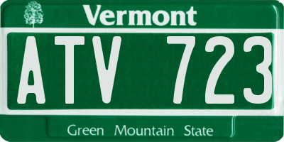 VT license plate ATV723