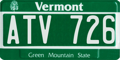 VT license plate ATV726