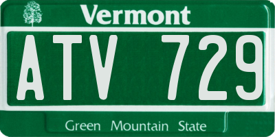 VT license plate ATV729