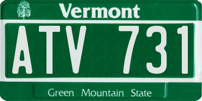 VT license plate ATV731