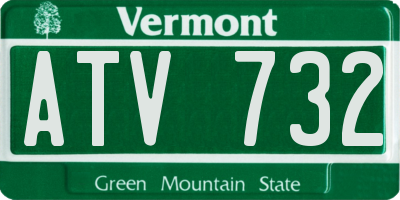 VT license plate ATV732