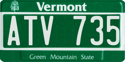VT license plate ATV735