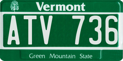 VT license plate ATV736