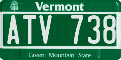 VT license plate ATV738