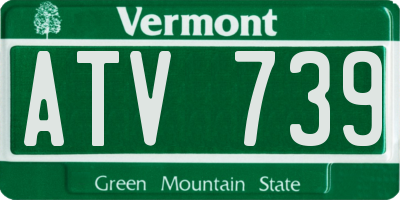VT license plate ATV739