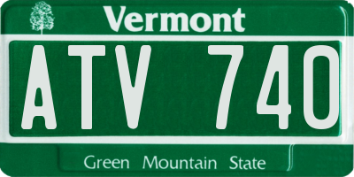 VT license plate ATV740