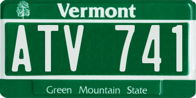 VT license plate ATV741