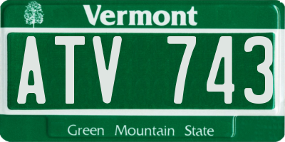 VT license plate ATV743