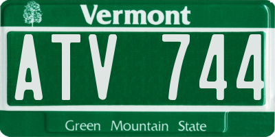 VT license plate ATV744