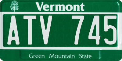 VT license plate ATV745