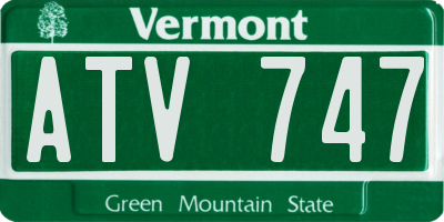 VT license plate ATV747