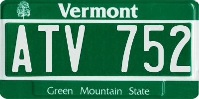 VT license plate ATV752