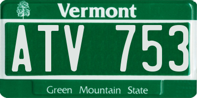 VT license plate ATV753