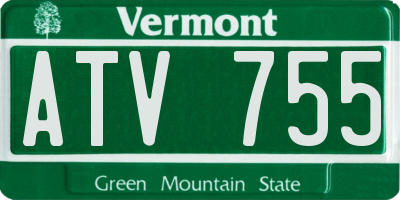VT license plate ATV755