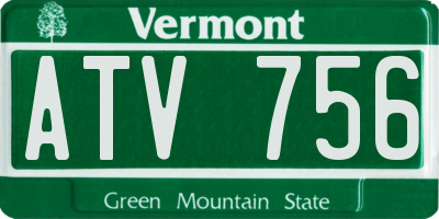 VT license plate ATV756