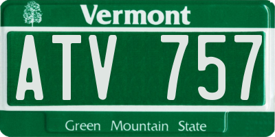 VT license plate ATV757